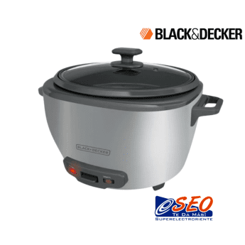 Olla Arrocera Black+Decker 20 Tazas Tapa Vidrio y Vaporera/RC5200M
