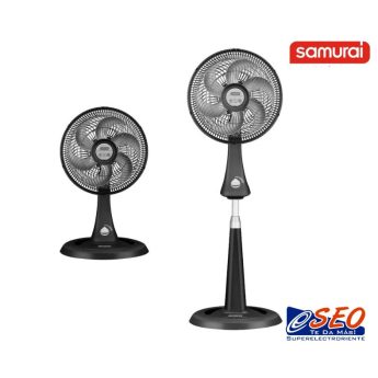 Ventilador SAMURAI Turbo Silence Compact 2 en 1 Negro
